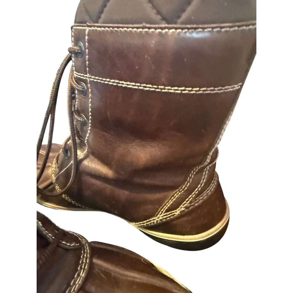 LL Bean Bar‎ Harbor Tek 2.5 Leather Duck Boots Brown Waterproof Womens 8 301344